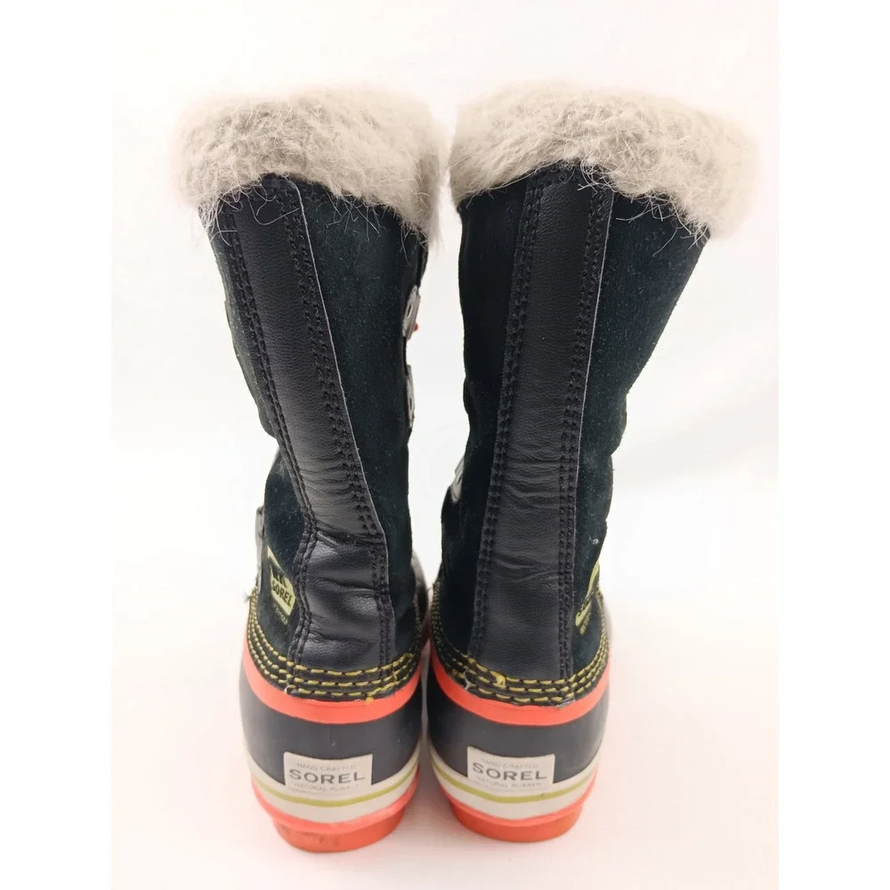 Sorel Winter Carnival Waterproof Snow Boots Women's Size 2 Youth Black Orange‎